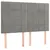 Produktbild 4 för Sänggavel LED ljusgrå 144x5x118/128 cm sammet