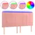 Produktbild 2 för Sänggavel LED rosa 200x5x118/128 cm sammet