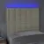 Produktbild 3 för Sänggavel LED gräddvit 80x5x118/128 cm konstläder
