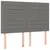Produktbild 4 för Sänggavel LED mörkgrå 144x5x118/128 cm tyg