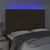 Produktbild 3 för Sänggavel LED mörkbrun 144x5x118/128 cm tyg