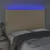 Produktbild 3 för Sänggavel LED gräddvit 144x5x118/128 cm tyg