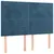 Produktbild 4 för Sänggavel LED mörkblå 144x5x118/128 cm sammet