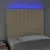 Produktbild 3 för Sänggavel LED gräddvit 80x5x118/128 cm tyg