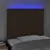 Produktbild 3 för Sänggavel LED mörkbrun 100x5x118/128 cm tyg