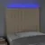 Produktbild 3 för Sänggavel LED gräddvit 100x5x118/128 cm tyg