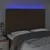 Produktbild 3 för Sänggavel LED mörkbrun 144x5x118/128 cm tyg
