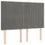 Produktbild 4 för Sänggavel LED ljusgrå 144x5x118/128 cm sammet