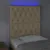 Produktbild 3 för Sänggavel LED gräddvit 80x7x118/128 cm tyg