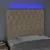 Produktbild 3 för Sänggavel LED gräddvit 90x7x118/128 cm tyg
