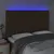 Produktbild 3 för Sänggavel LED mörkbrun 160x7x118/128 cm tyg