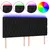 Produktbild 2 för Sänggavel LED svart 180x7x118/128 cm tyg
