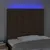 Produktbild 3 för Sänggavel LED mörkbrun 90x5x118/128 cm tyg