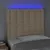 Produktbild 3 för Sänggavel LED gräddvit 100x5x118/128 cm tyg