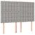 Produktbild 4 för Sänggavel LED ljusgrå 144x5x118/128 cm tyg