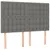 Produktbild 4 för Sänggavel LED mörkgrå 144x5x118/128 cm tyg
