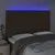 Produktbild 3 för Sänggavel LED mörkbrun 144x5x118/128 cm tyg