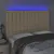 Produktbild 3 för Sänggavel LED gräddvit 144x5x118/128 cm tyg