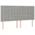 Produktbild 4 för Sänggavel LED ljusgrå 180x5x118/128 cm tyg