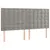 Produktbild 4 för Sänggavel LED ljusgrå 180x5x118/128 cm sammet