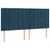 Produktbild 4 för Sänggavel LED mörkblå 180x5x118/128 cm sammet