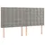 Produktbild 4 för Sänggavel LED ljusgrå 200x5x118/128 cm sammet