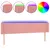 Produktbild 2 för Sänggavel LED rosa 163x16x78/88 cm sammet