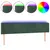 Produktbild 2 för Sänggavel LED mörkgrön 183x16x78/88 cm sammet