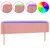 Produktbild 2 för Sänggavel LED rosa 183x16x78/88 cm sammet