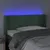 Produktbild 4 för Sänggavel LED mörkgrön 103x16x78/88 cm sammet
