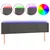 Produktbild 2 för Sänggavel LED mörkgrå 163x16x78/88 cm sammet
