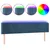 Produktbild 2 för Sänggavel LED mörkblå 203x16x78/88 cm sammet