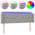 Produktbild 2 för Sänggavel LED ljusgrå 147x16x78/88 cm tyg