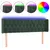 Produktbild 2 för Sänggavel LED mörkgrön 163x16x78/88 cm sammet