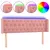 Produktbild 2 för Sänggavel LED rosa 163x16x78/88 cm sammet