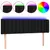 Produktbild 2 för Sänggavel LED svart 147x16x78/88 cm tyg