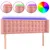 Produktbild 2 för Sänggavel LED rosa 147x16x78/88 cm sammet