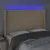 Produktbild 4 för Sänggavel LED gräddvit 147x16x118/128 cm tyg