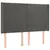 Produktbild 3 för Huvudgavel LED mörkgrå 147x16x118/128 cm sammet