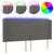 Produktbild 2 för Sänggavel LED mörkgrå 203x16x118/128 cm sammet