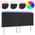 Produktbild 2 för Sänggavel LED svart 203x16x118/128 cm sammet