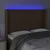 Produktbild 4 för Sänggavel LED brun 147x16x118/128 cm konstläder