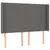 Produktbild 3 för Sänggavel LED grå 147x16x118/128 cm konstläder