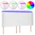 Produktbild 2 för Sänggavel LED vit 203x16x118/128 cm konstläder