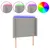 Produktbild 2 för Sänggavel LED ljusgrå 83x16x118/128 cm tyg