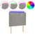 Produktbild 2 för Sänggavel LED ljusgrå 103x16x118/128 cm sammet