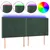 Produktbild 2 för Sänggavel LED mörkgrön 203x16x118/128 cm sammet