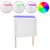 Produktbild 2 för Sänggavel LED vit 83x16x118/128 cm konstläder