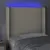 Produktbild 4 för Sänggavel LED gräddvit 93x16x118/128 cm konstläder
