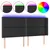 Produktbild 2 för Sänggavel LED svart 203x16x118/128 cm konstläder
